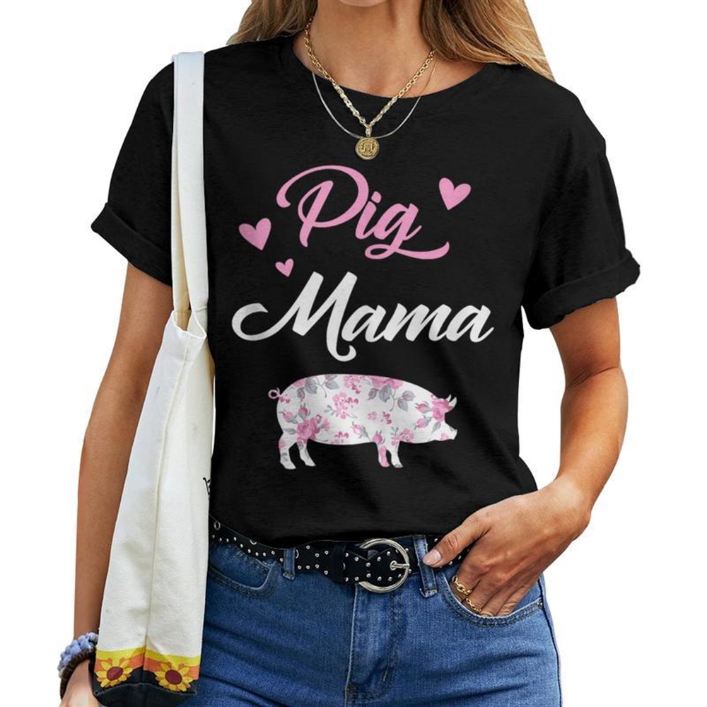 Pig Mom Cute Pig Mama Pig Lover Women T-shirt
